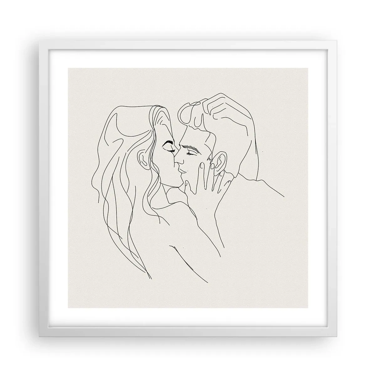 Plakat i hvid ramme - Forviklet i følelser - 50x50 cm