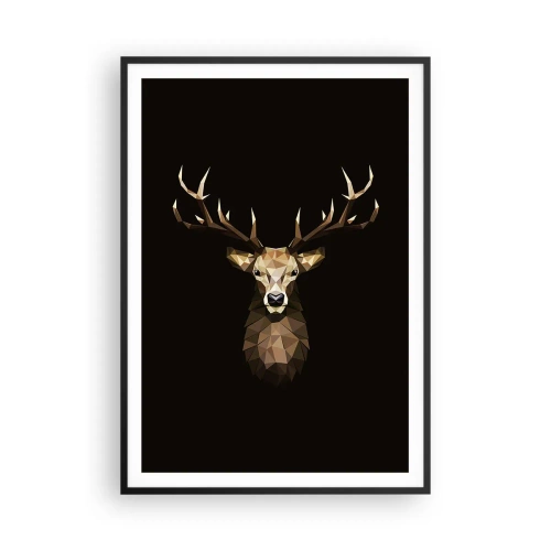 Plakat i sort ramme - Kubistisk hjort - 70x100 cm