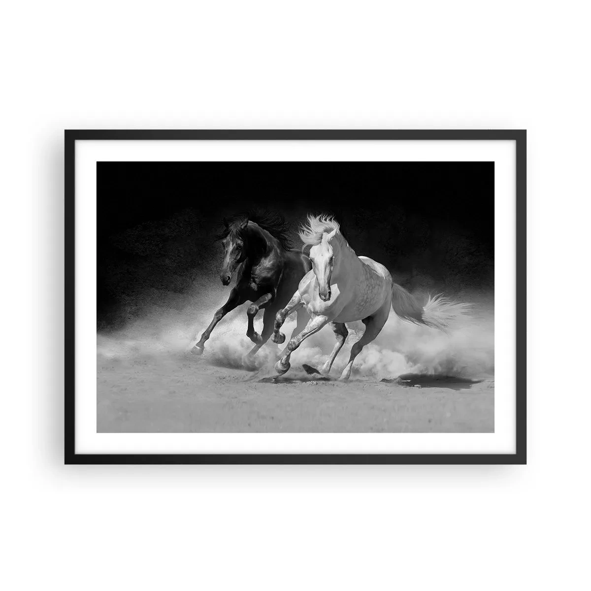Plakat i sort ramme - Frihedens galop - 70x50 cm