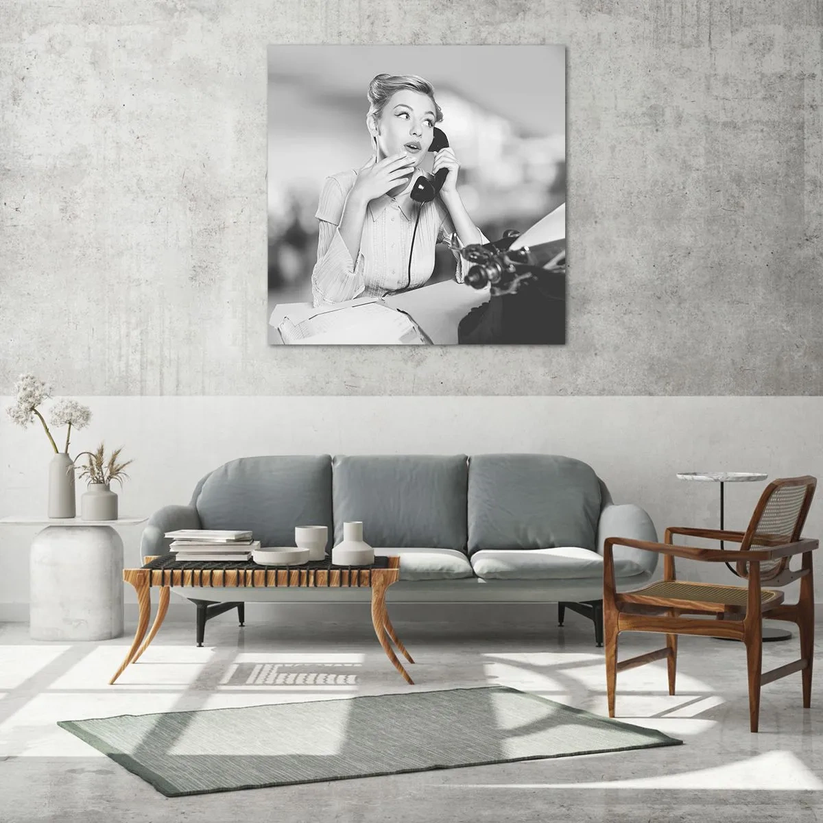 Billede på glas - Hej, vi er i 1950'erne. - 30x30 cm