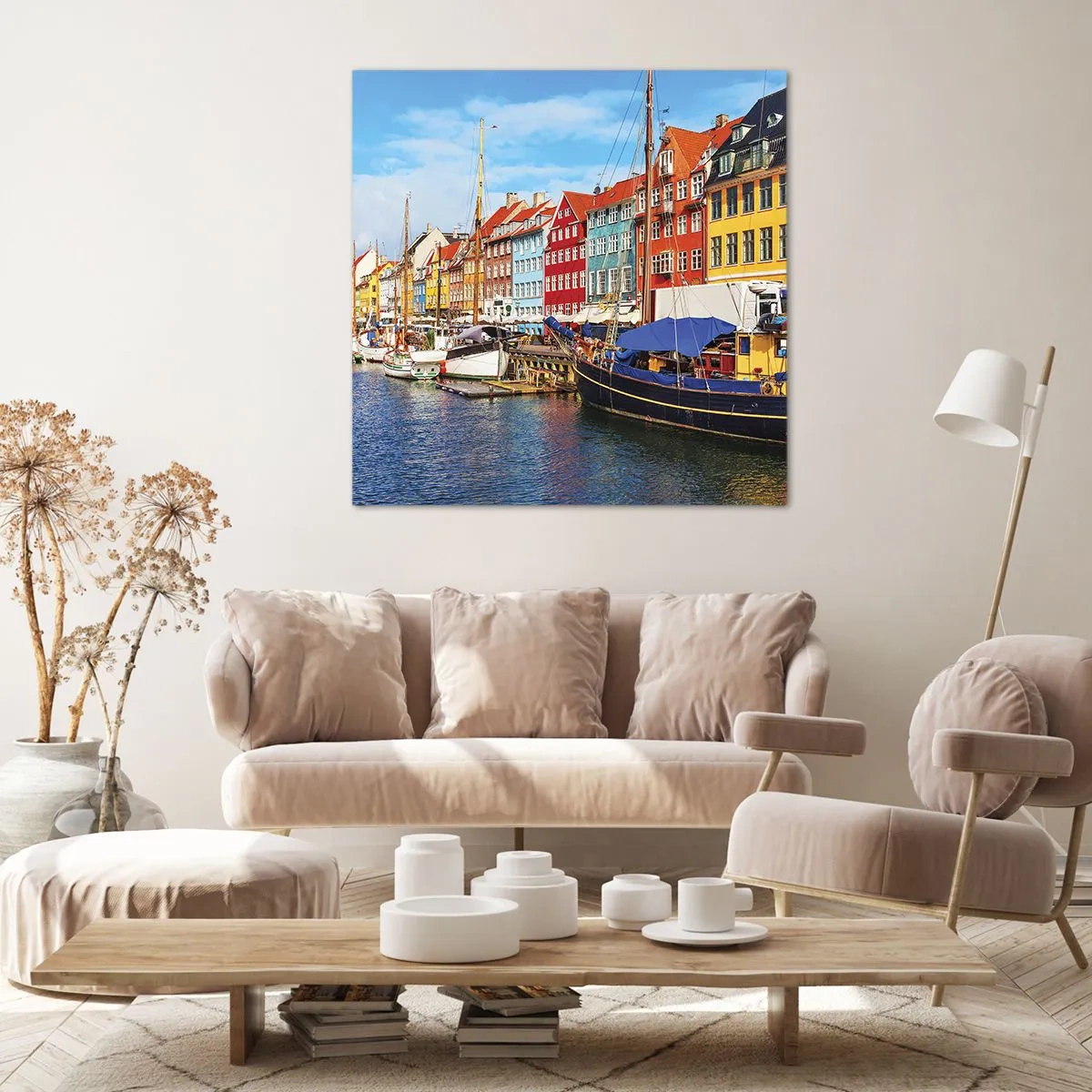 Lærredstryk - Billede på lærred - Glædelig kaj - 70x70 cm