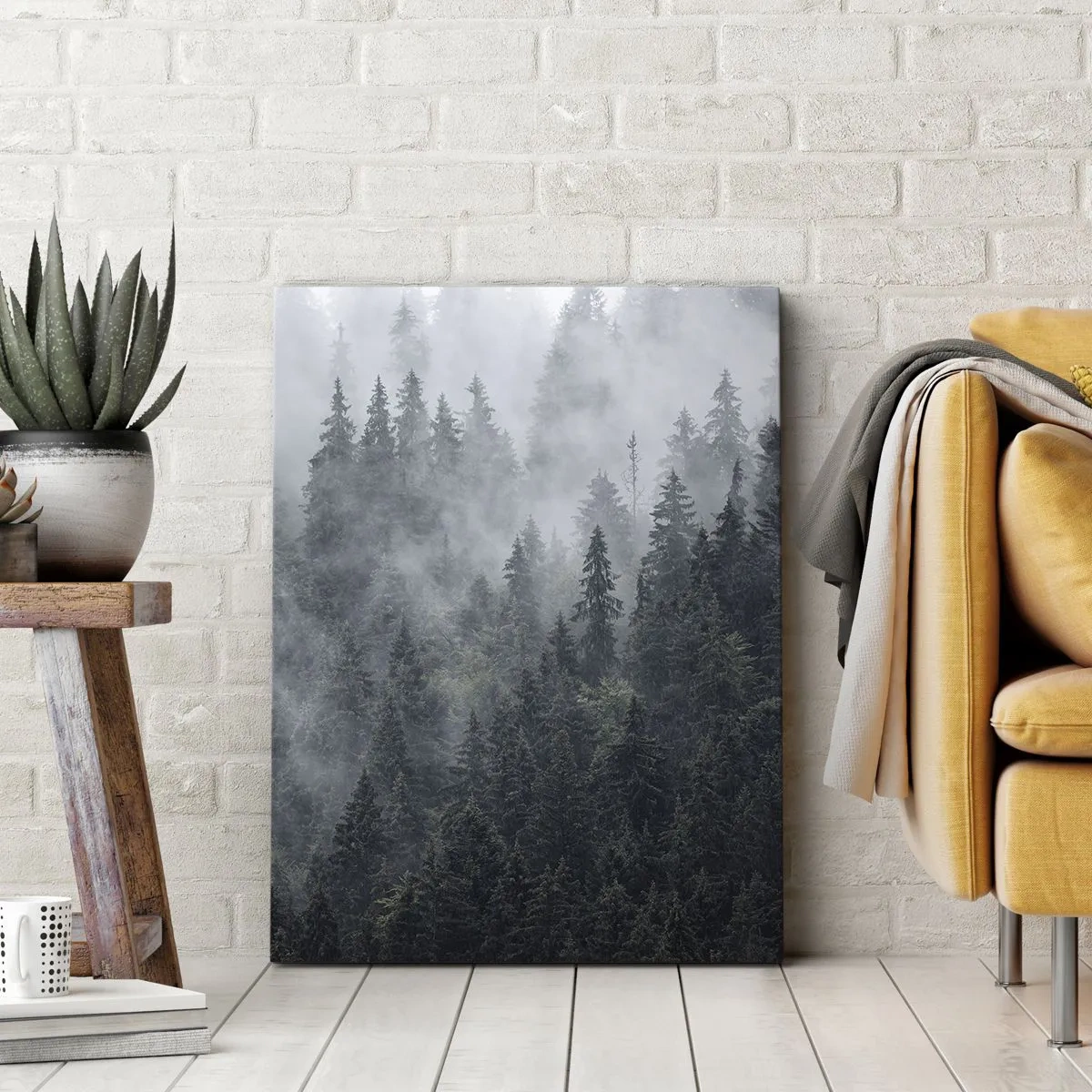 Lærredstryk - Billede på lærred - Skovens daggry - 50x70 cm