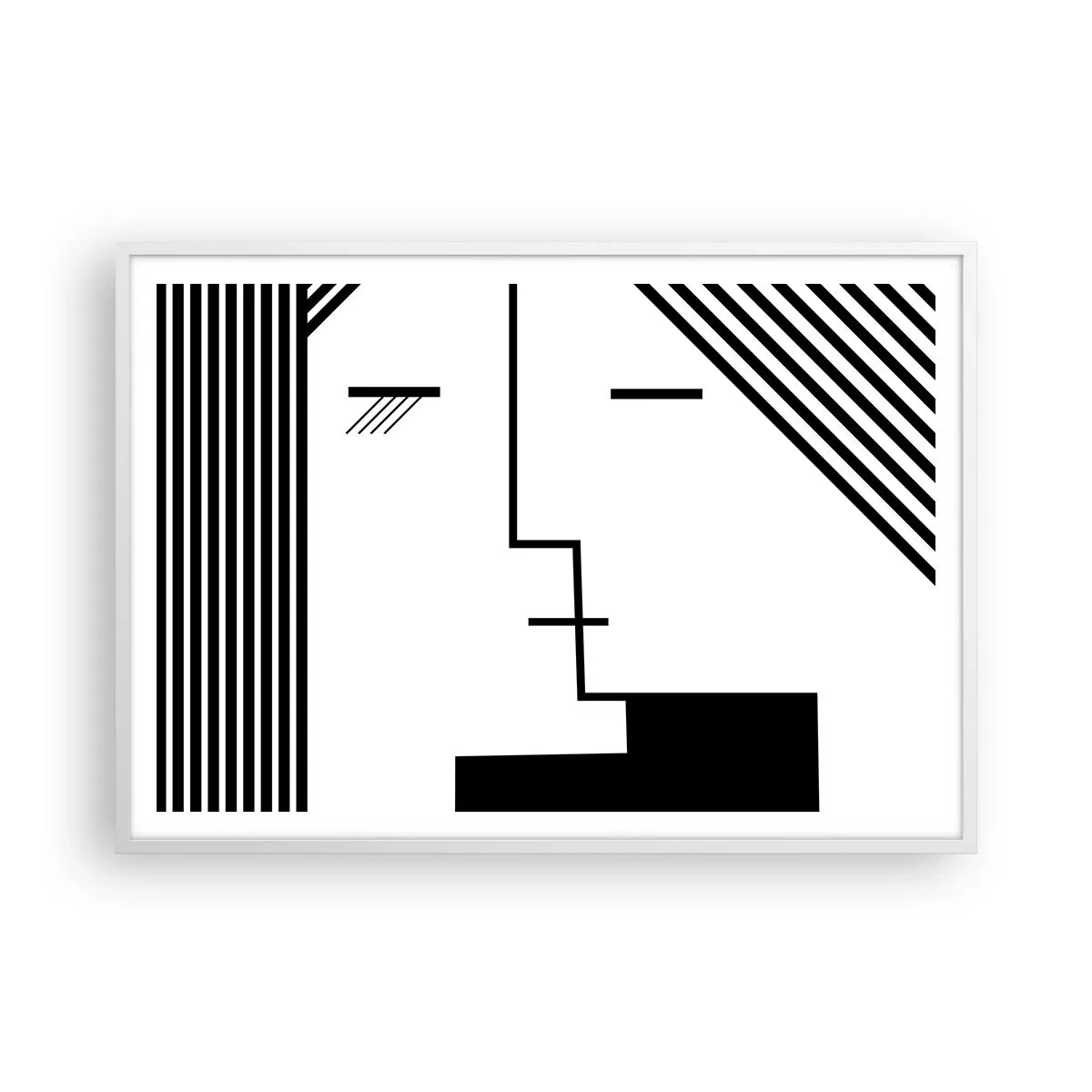 Plakat i hvid ramme - Bare et kys - 100x70 cm