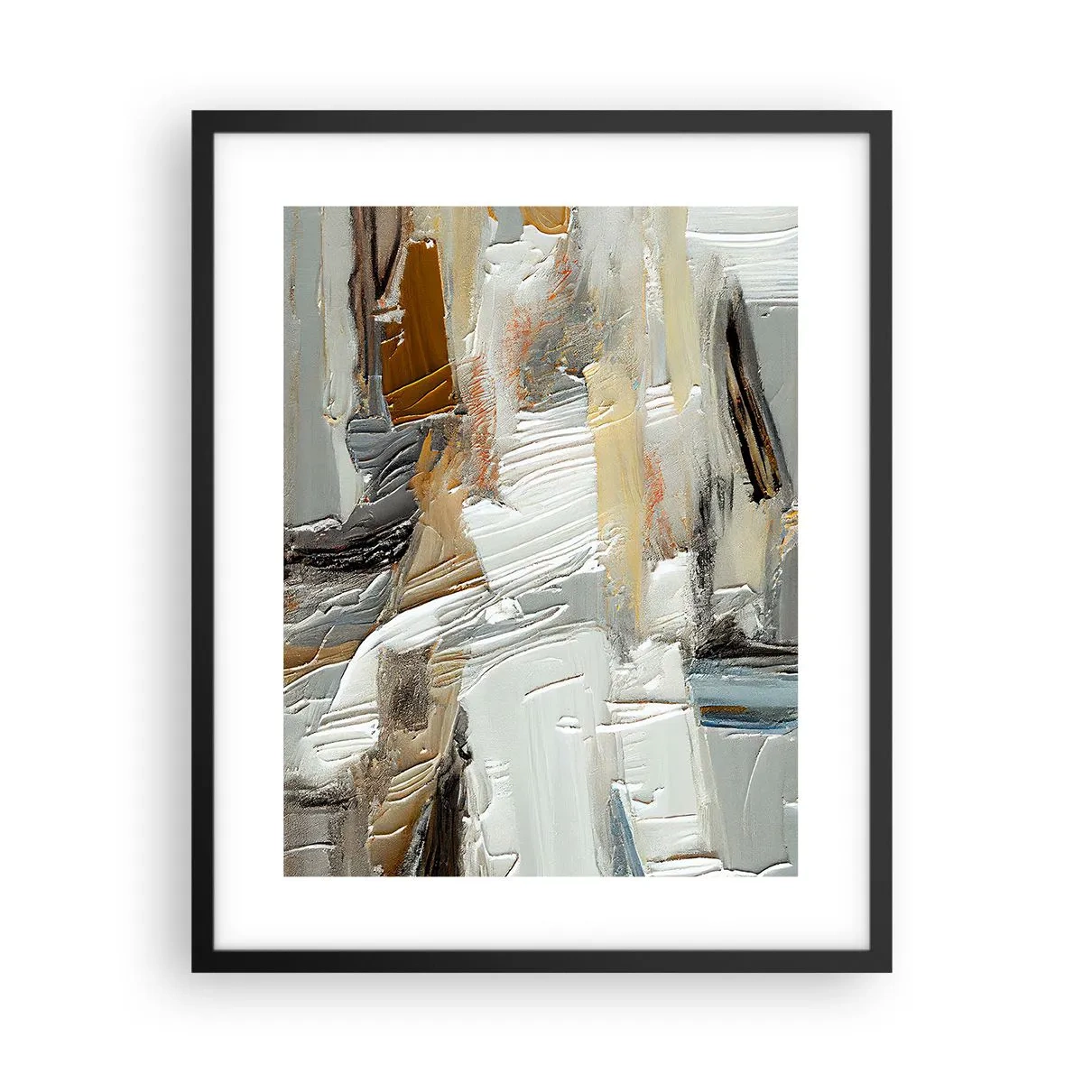 Plakat i sort ramme - Farverige lagdelinger - 40x50 cm