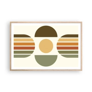 Plakat i ramme af lyst egetræ - I jordfarver - 91x61 cm