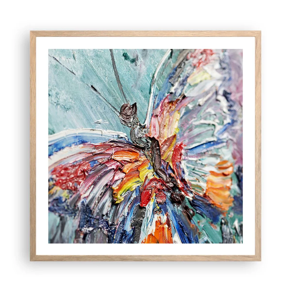 Plakat i ramme af lyst egetræ - Malet af naturen - 60x60 cm