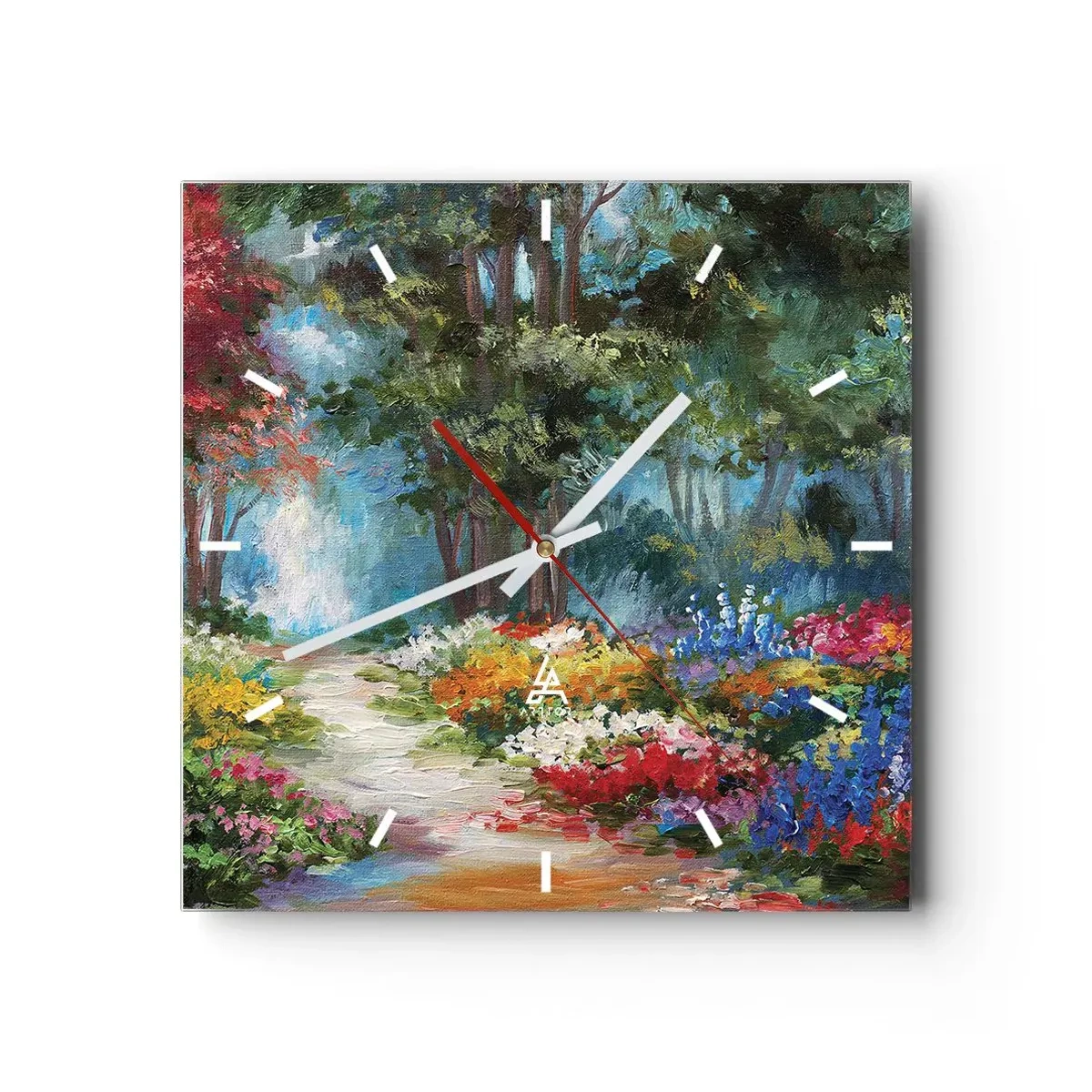 Vægur, Uret - Skovhave, blomsterskov - 30x30 cm