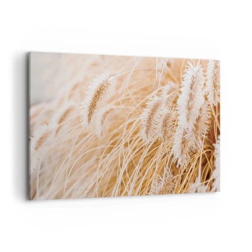 Lærredstryk - Billede på lærred - Gyldent susen af græsser - 120x80 cm