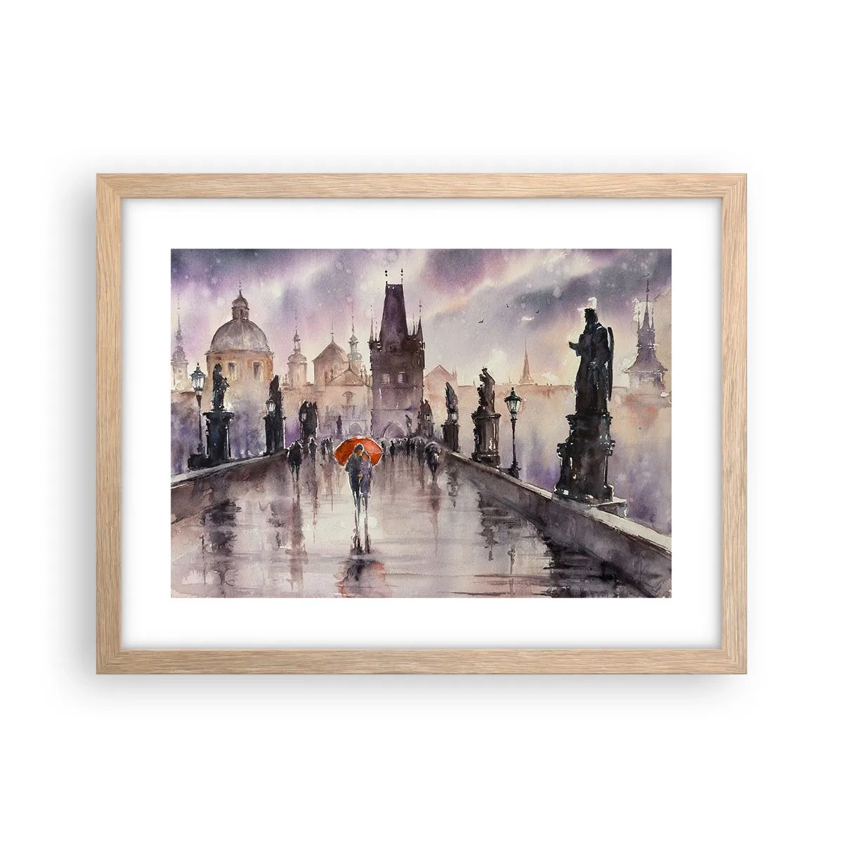 Plakat i ramme af lyst egetræ - Folk forandrer sig ikke - 40x30 cm