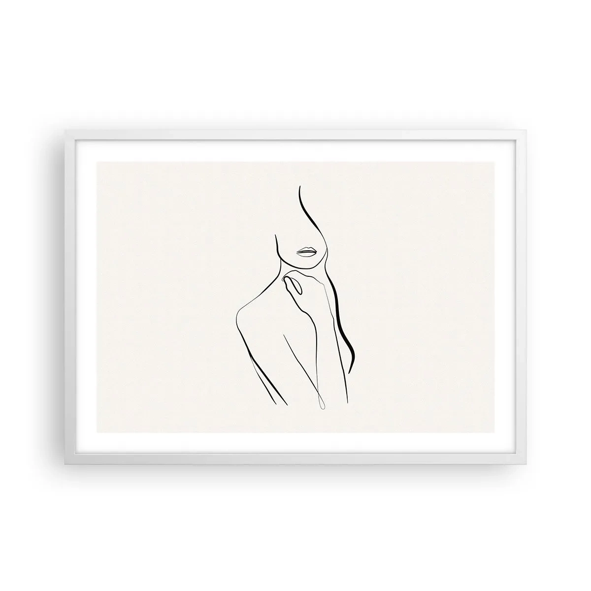 Plakat i hvid ramme - Bølge af melankoli - 70x50 cm