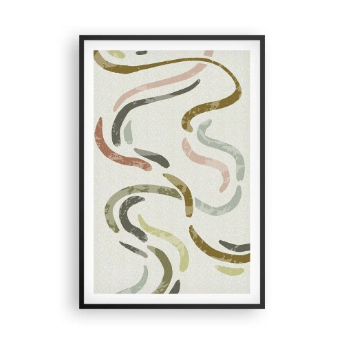Plakat i sort ramme - Abstraktionens glade dans - 61x91 cm