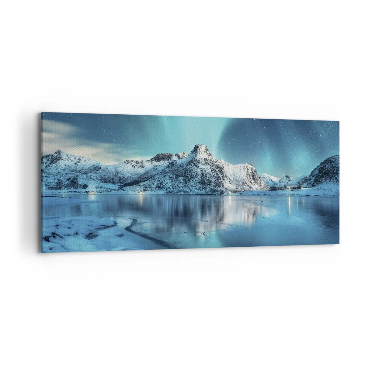Lærredstryk - Billede på lærred - Nat med lys - 120x50 cm