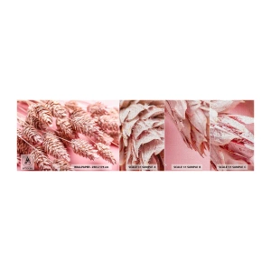 Prøve Fototapet Premium Canvas - Blomsterkaskade i lyserødt - Tørrede blomster, Buket blomster, Blomster - 100x30 cm