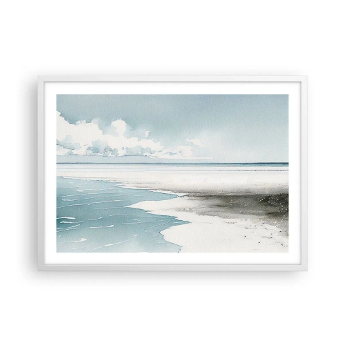 Plakat i hvid ramme - Blidt tidevand - 70x50 cm