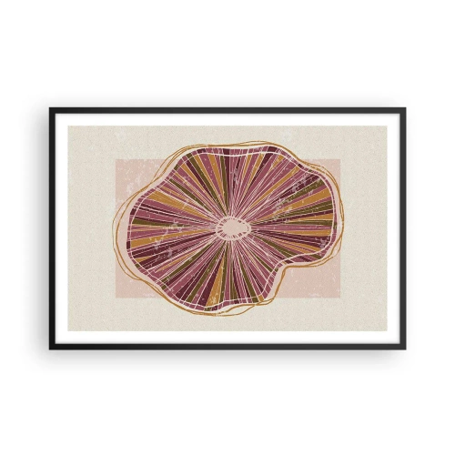 Plakat i sort ramme - Strålende abstraktion - 91x61 cm