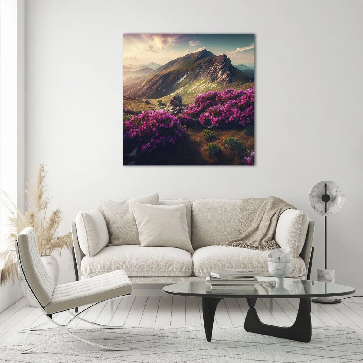 Billede på glas - Sommer i bjergene - 50x50 cm