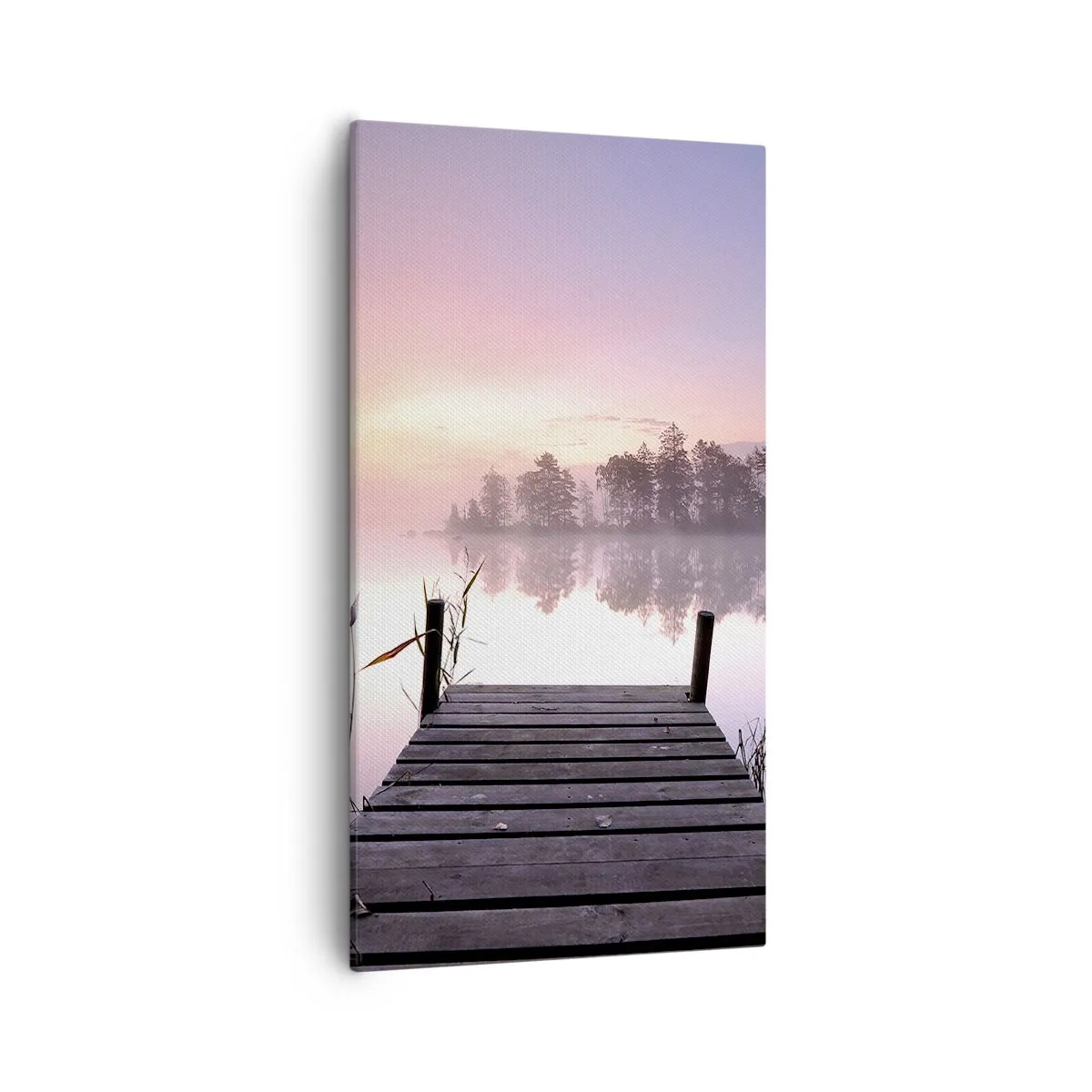 Lærredstryk - Billede på lærred - Ud af den lilla tåge... - 55x100 cm