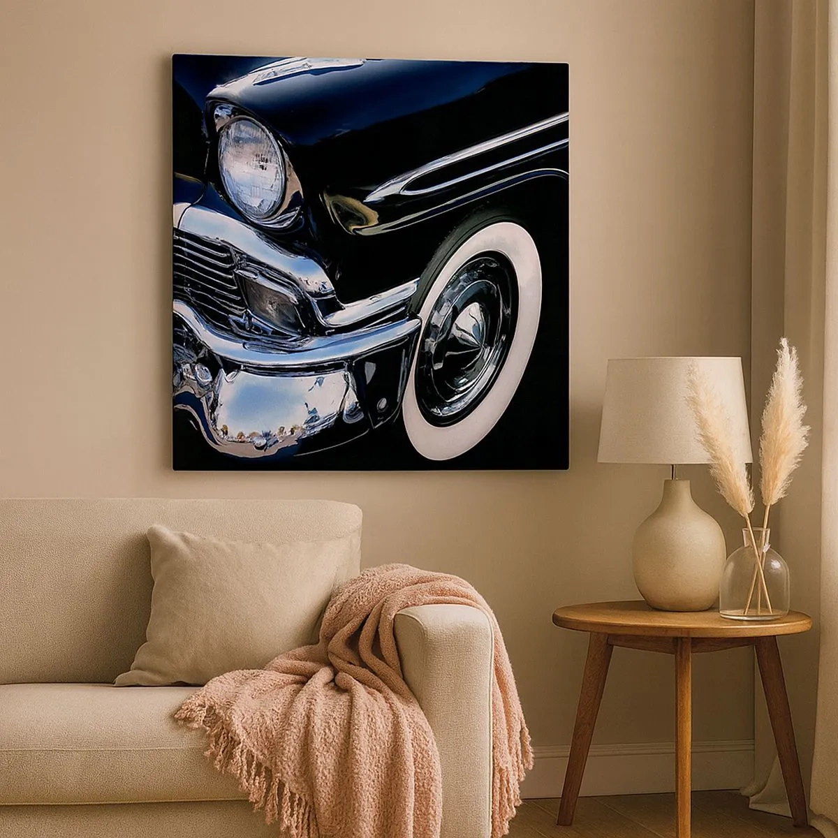 Lærredstryk - Billede på lærred - Klassikere i sølv, sort og hvid - 30x30 cm