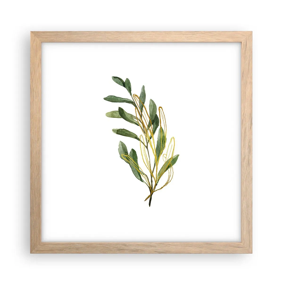 Plakat i ramme af lyst egetræ - Alt, hvad der er godt - 30x30 cm