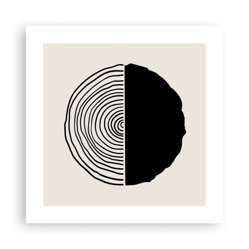 Plakat - Halvt og halvt - 40x40 cm