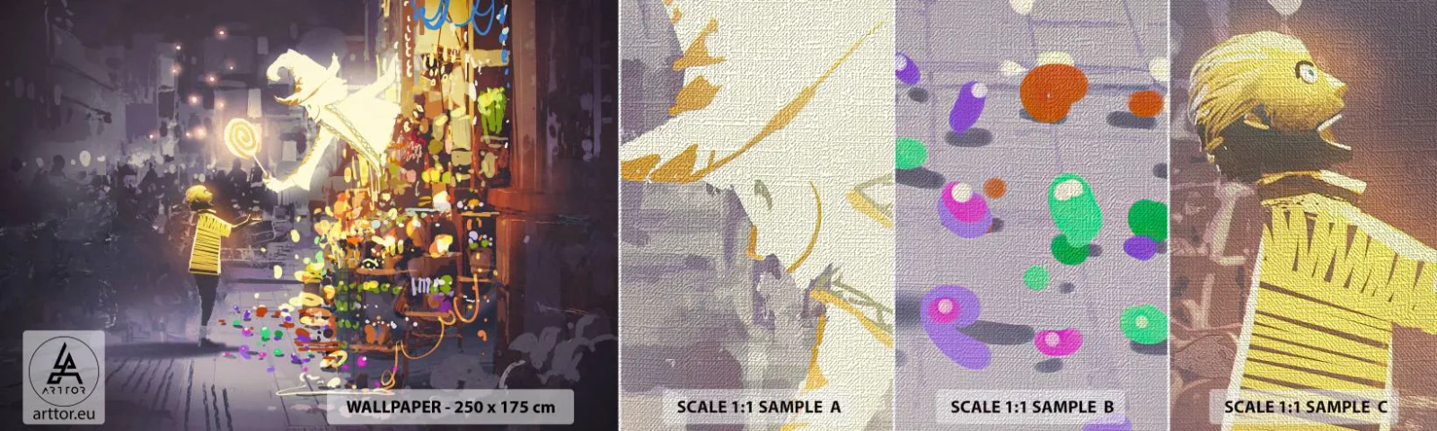 Prøve Fototapet Premium Canvas - Hekseri eksisterer - Abstraktion, Fantasi, For børn - 100x30 cm