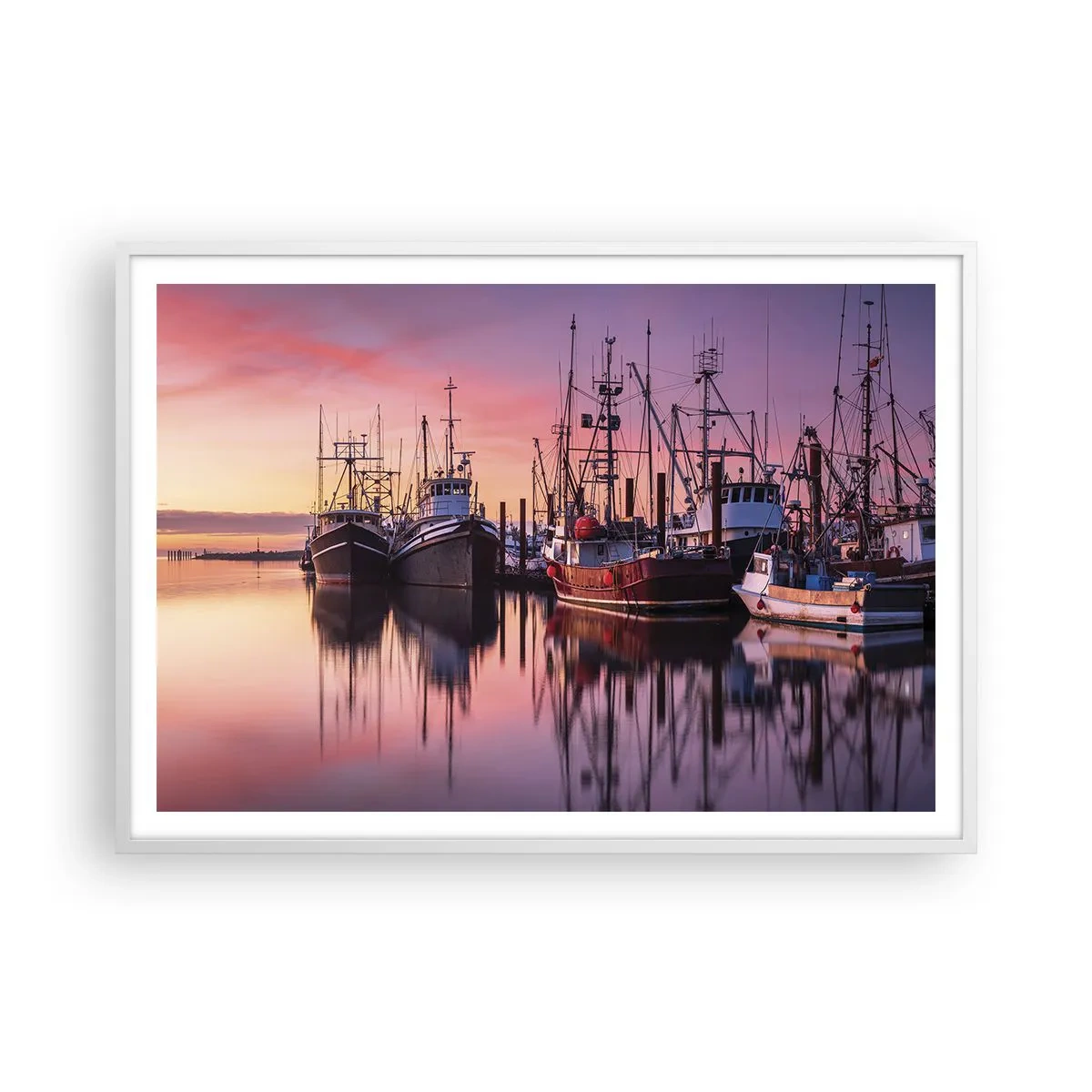 Plakat i hvid ramme - Før den næste dag - 100x70 cm