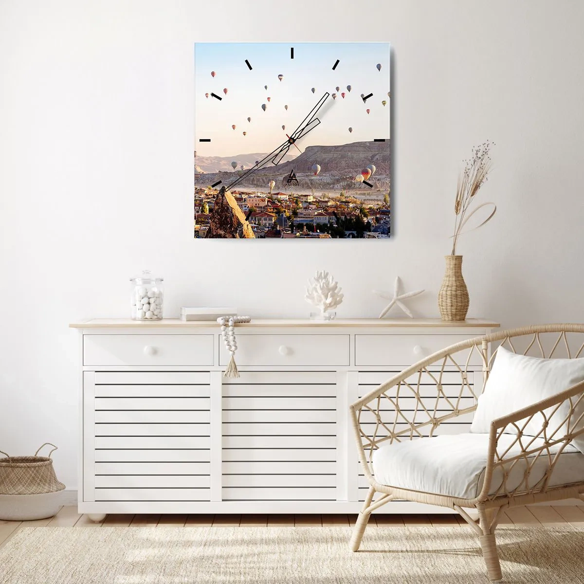 Vægur, Uret - Som skibe på himlen - 40x40 cm