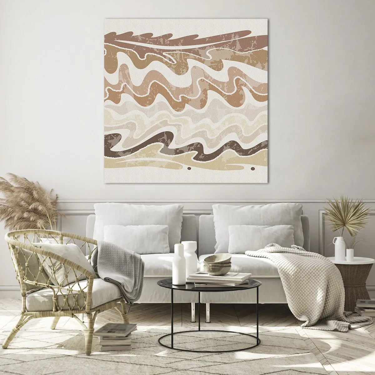 Billede på glas - God energi - gode følelser - 60x60 cm