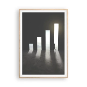 Plakat i ramme af lyst egetræ - Succes - et indtryk - 70x100 cm