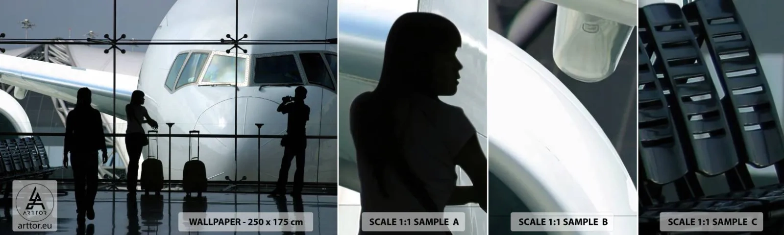 Fototapet Prøve Standard Eco - Vis a vis i lufthavnen - Fly, Lufthavn, Rejser - 100x30 cm