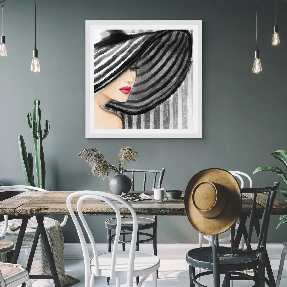 Plakat i hvid ramme - Hvor kan jeg finde dig? - 50x50 cm