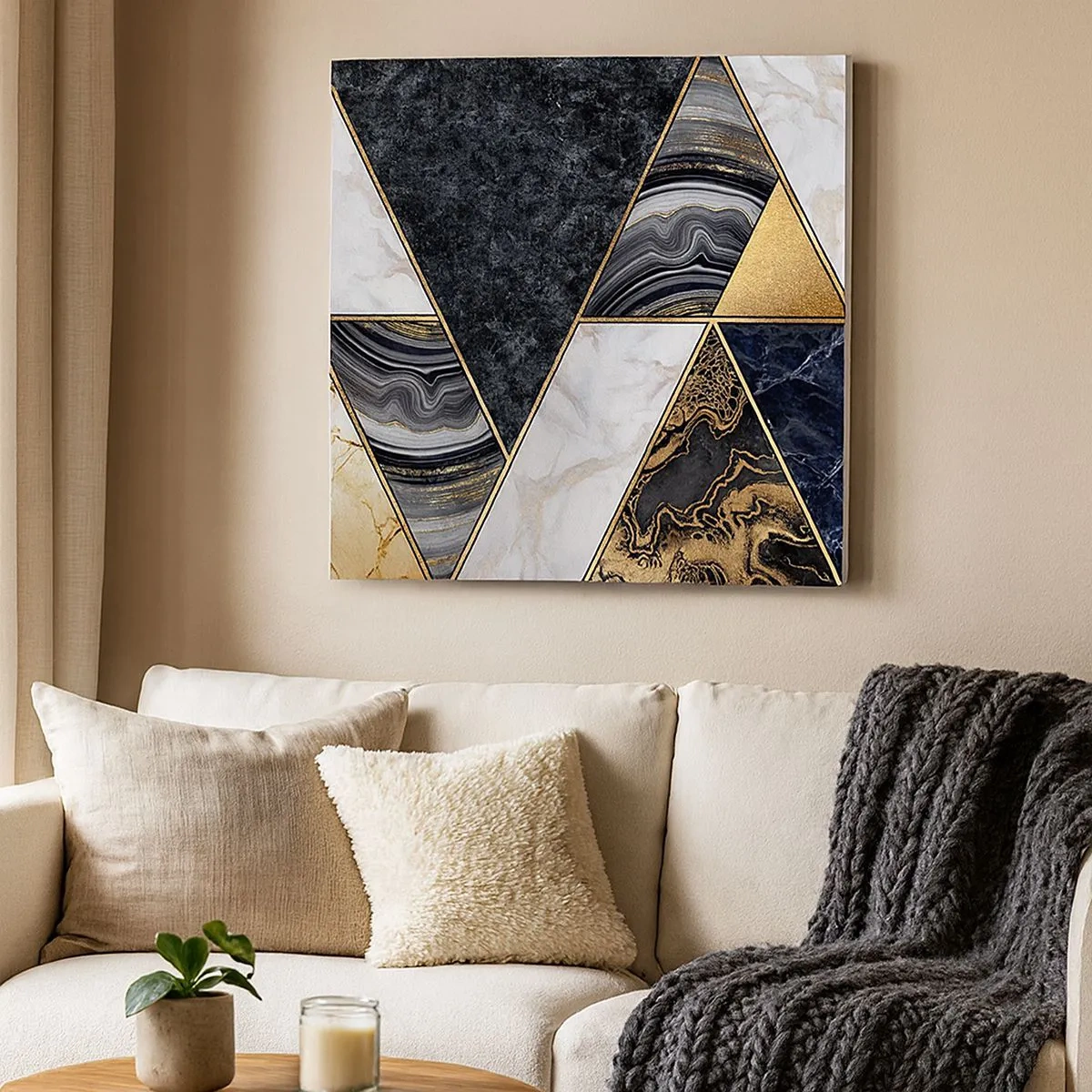 Lærredstryk - Billede på lærred - Sten for sten - 30x30 cm