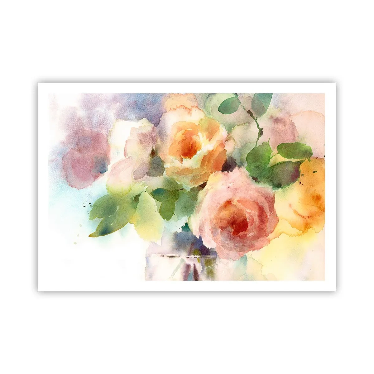 Plakat - Delikat som akvarelfarve - 100x70 cm