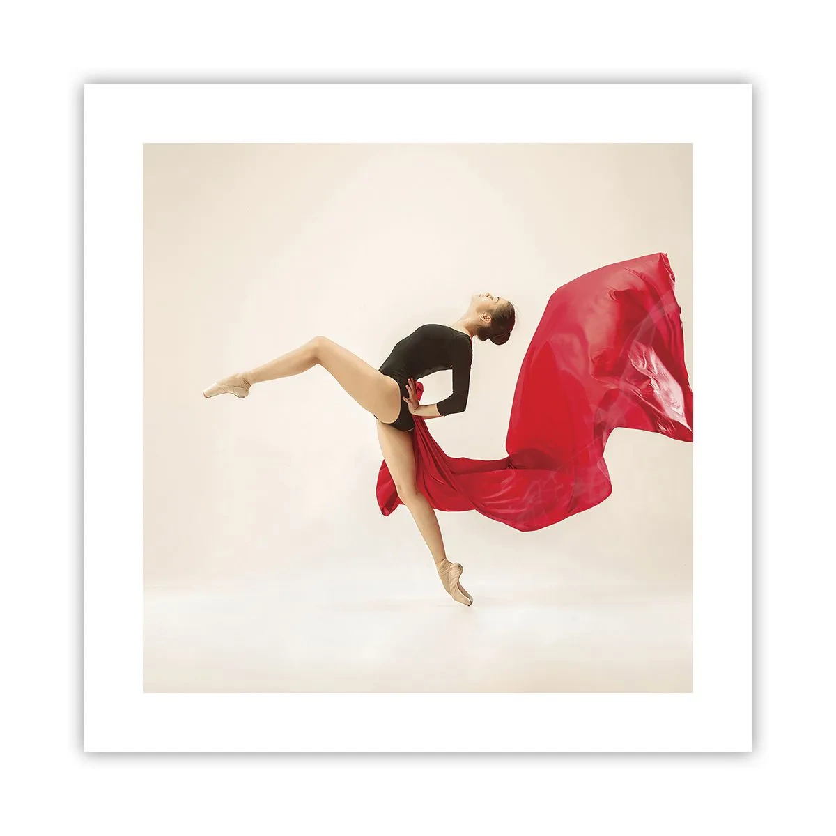 Plakat - Rød og sort - 40x40 cm