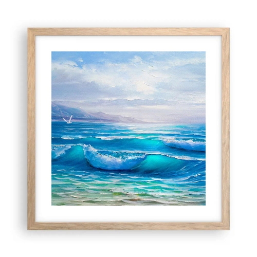 Plakat i ramme af lyst egetræ - Giver trøst - 40x40 cm