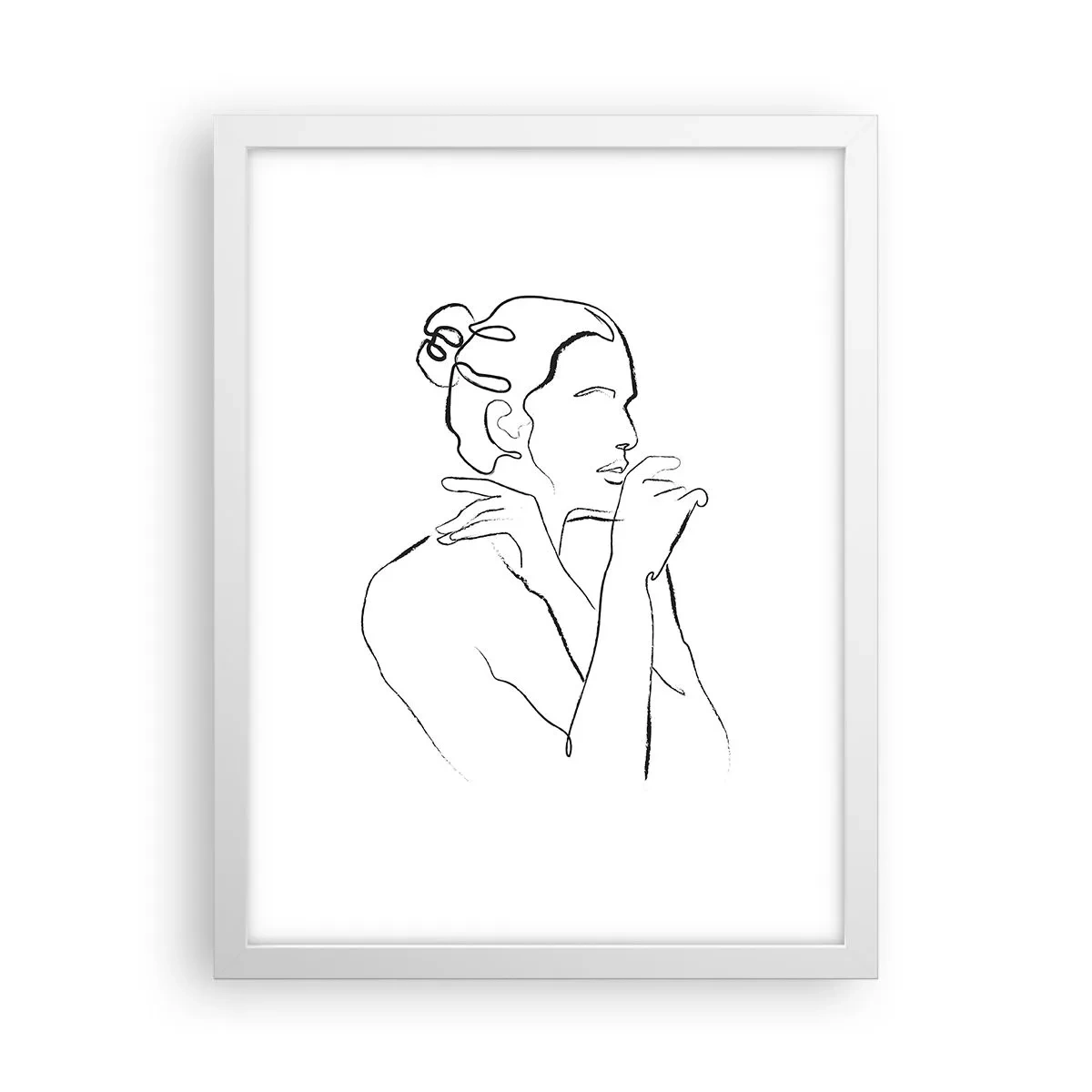 Plakat i hvid ramme - Nøgen: et sensuelt mysterium - 30x40 cm