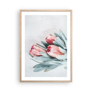 Plakat i ramme af lyst egetræ - Skammer sig over deres egen skønhed - 50x70 cm