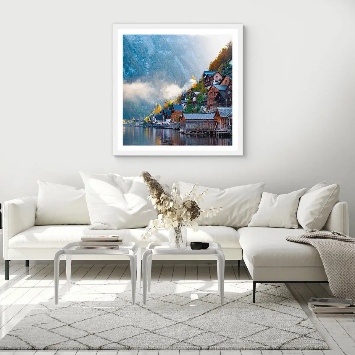 Plakat i hvid ramme - Alpine climes - 40x40 cm