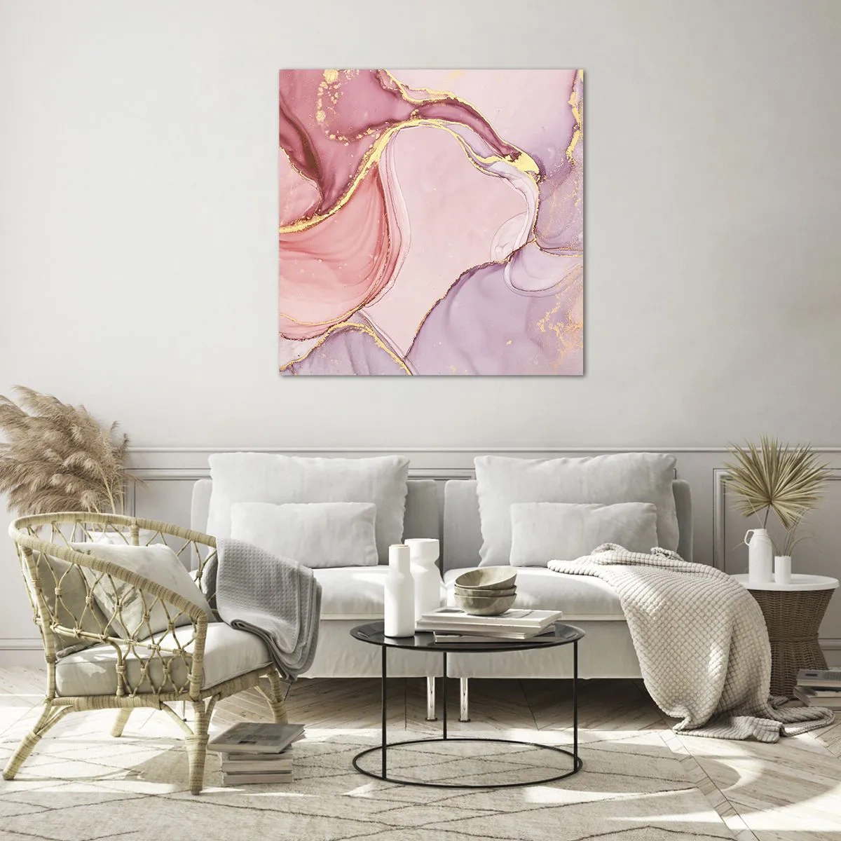 Billede på glas - Et kærtegn af farver - 40x40 cm