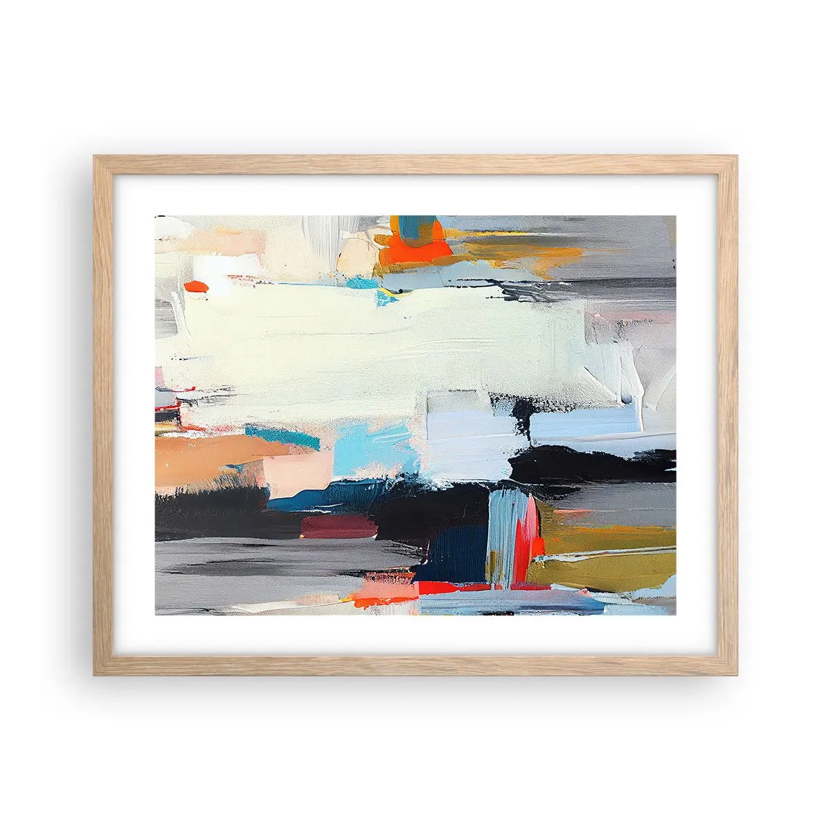 Plakat i ramme af lyst egetræ - Er der en metode? - 50x40 cm