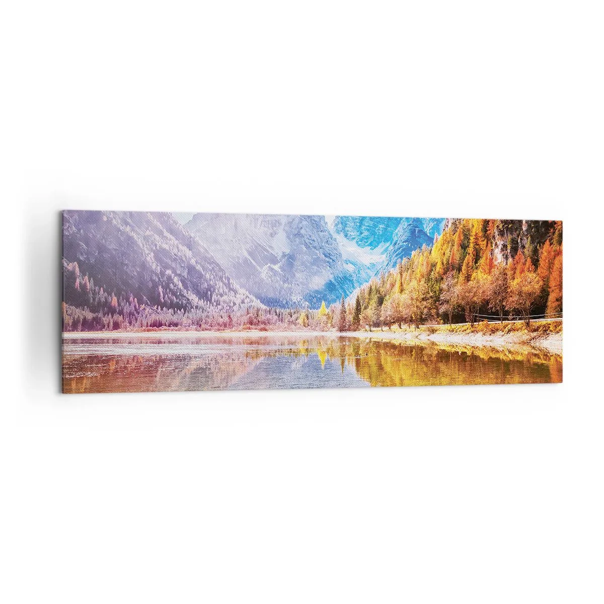 Lærredstryk - Billede på lærred - Og det er allerede efterår i bjergene - 160x50 cm