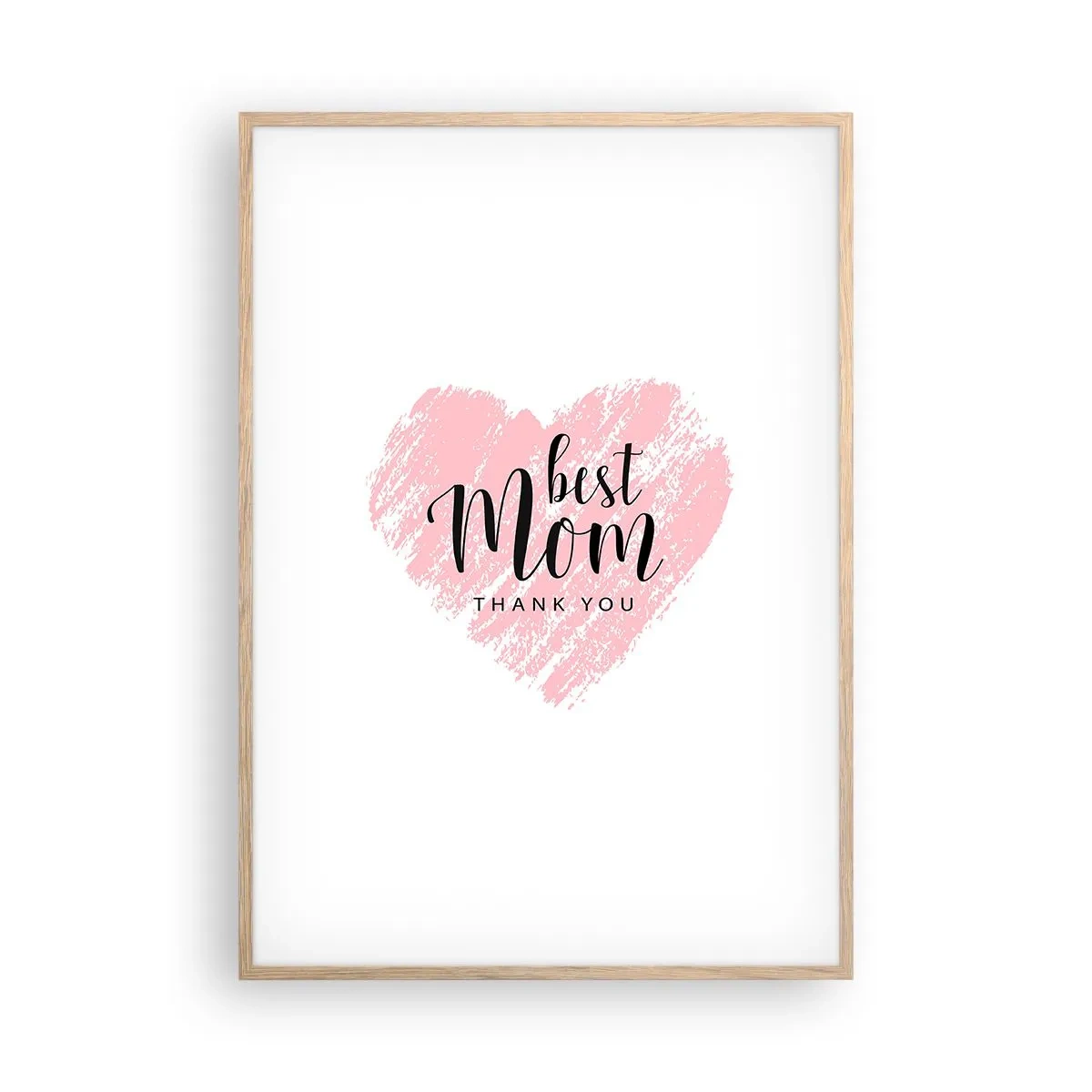 Plakat i ramme af lyst egetræ - Altid det rette øjeblik - 70x100 cm