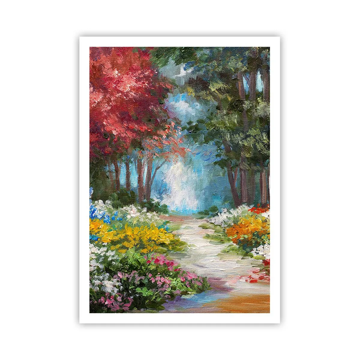 Plakat - Skovhave, blomsterskov - 70x100 cm
