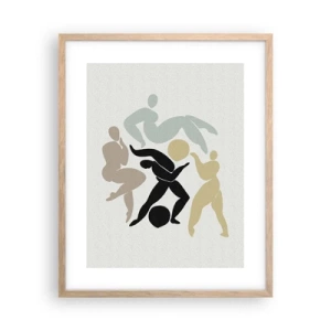 Plakat i ramme af lyst egetræ - Bevægelse for sundhed og skønhed - 40x50 cm