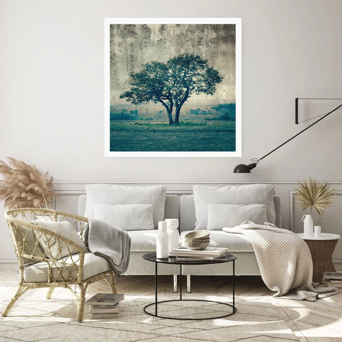 Plakat - Et æbletræ på en blå membran? - 60x60 cm
