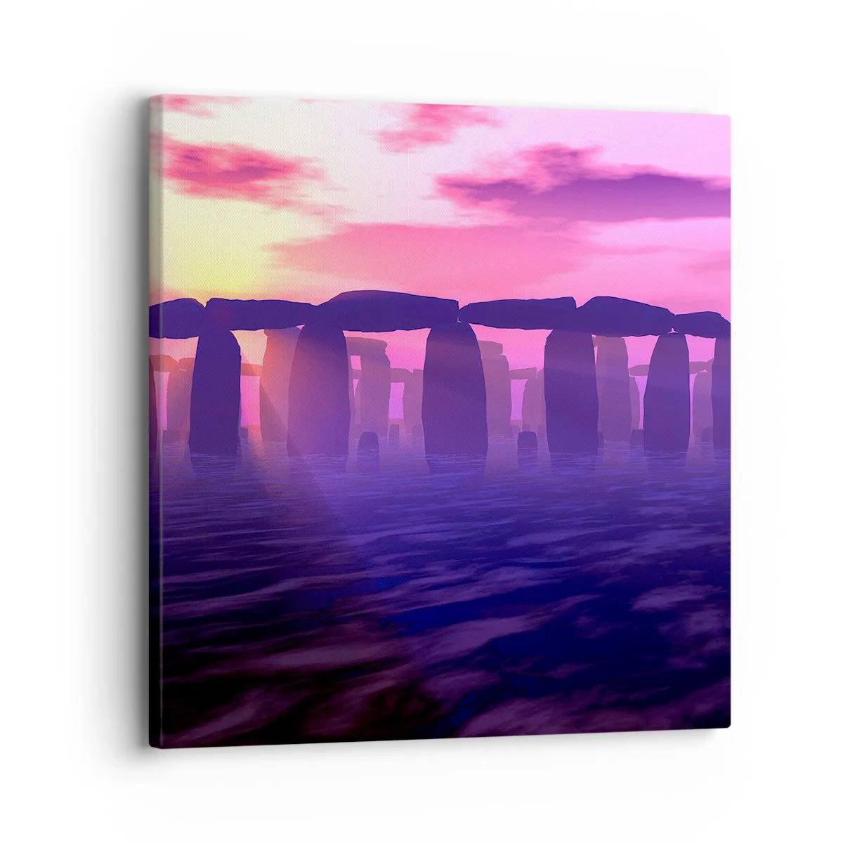 Lærredstryk - Billede på lærred - Mystik ved daggry i tågen - 30x30 cm