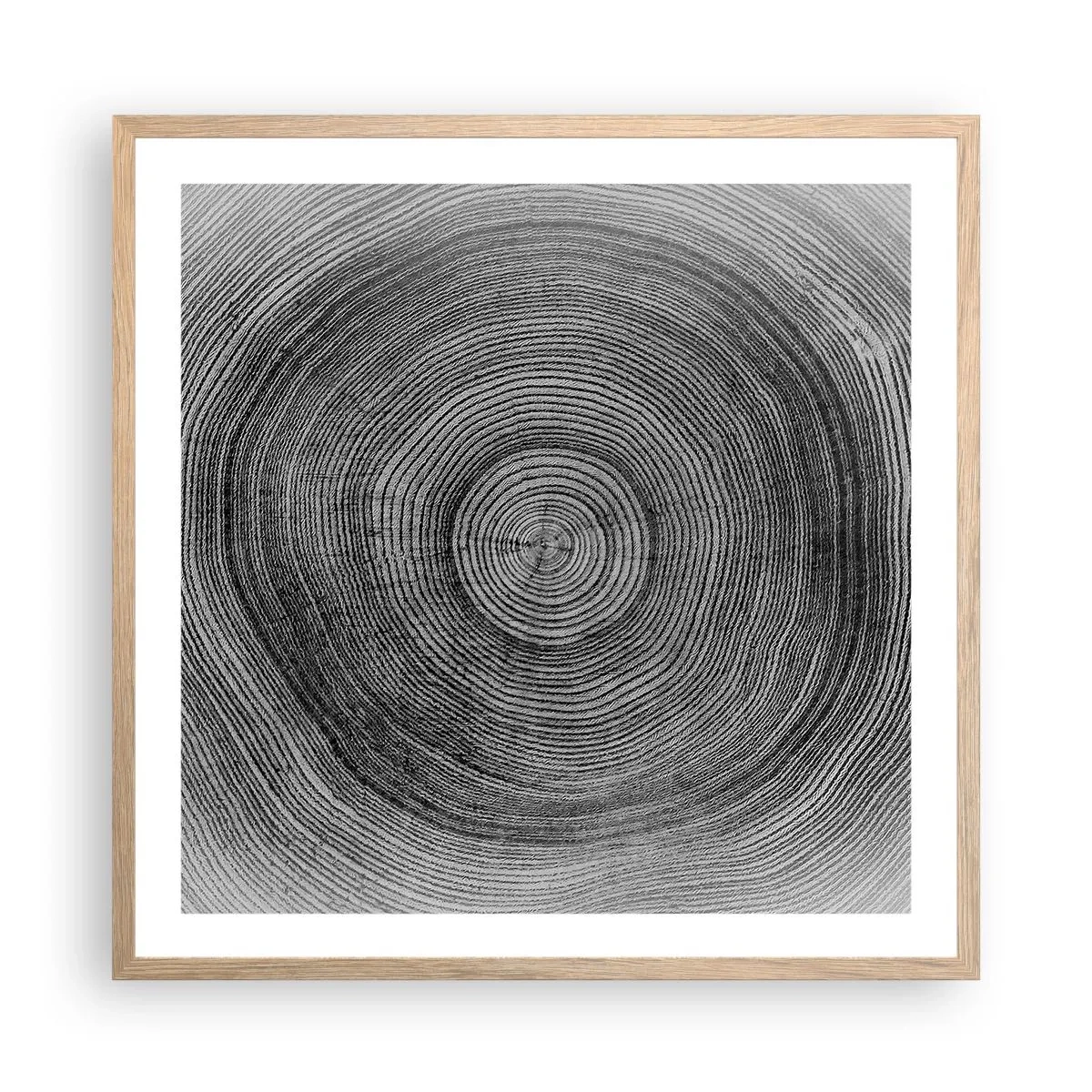 Plakat i ramme af lyst egetræ - Et tegn på tiden - 60x60 cm