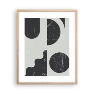 Plakat i ramme af lyst egetræ - Komposition over og under - 40x50 cm