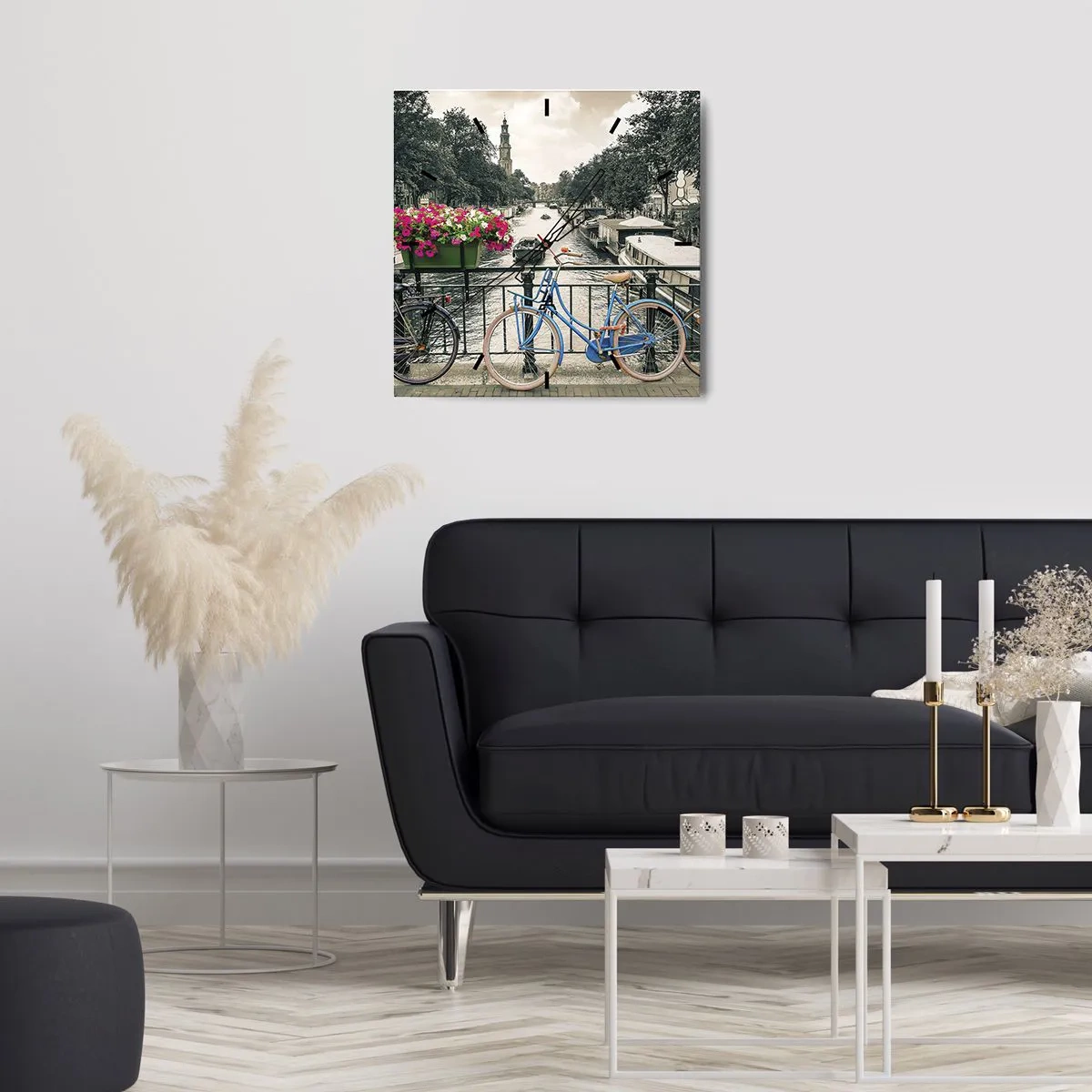 Vægur, Uret - Farverne i Amsterdams gader - 30x30 cm