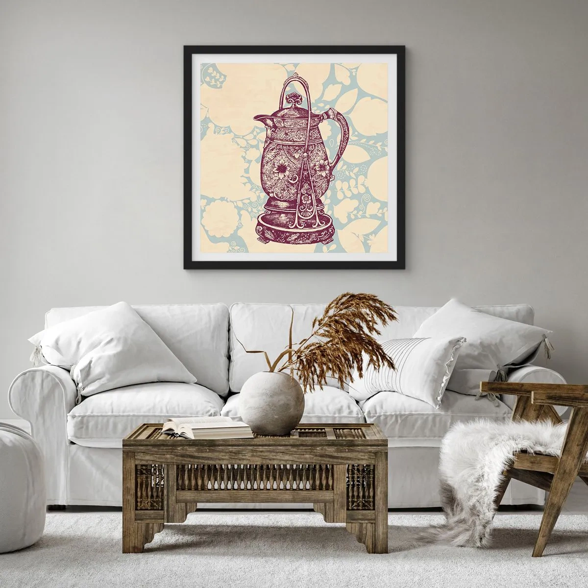 Plakat i sort ramme - Skønheden i hverdagslivet - 40x40 cm